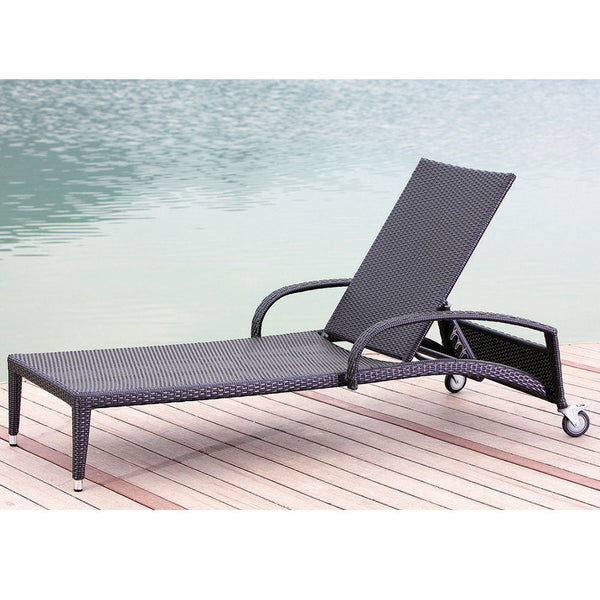 Polyrattan-Sonnenliege mit Rollen und verstellbarer Rückenlehne für Gartenmöbel online