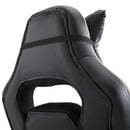 Sedia da Gaming con Rotelle in Similpelle Bianco e Nero 