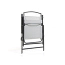 Sedia Pieghevole da Giardino  72x56x91,5 cm in Acciaio e Textline Capri Grigio Chiaro