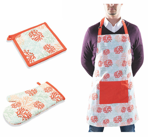 Set aus Baumwollschürze, Handschuh und Topflappen Villa d'Este Home Tivoli Reef online