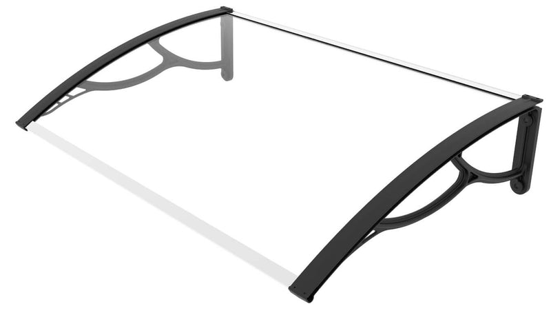 Pensilina Tettoia 80x120 cm in Policarbonato Pieno 3mm Trasparente 