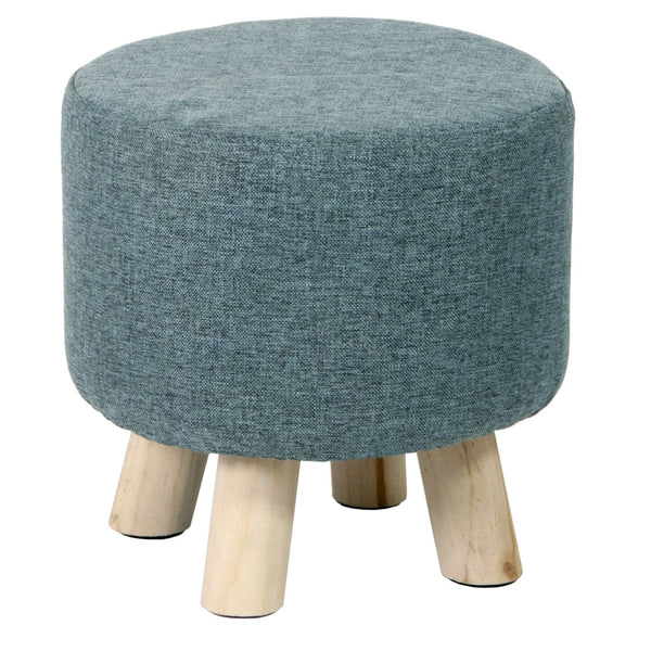 sconto Hocker aus Stoff und Kiefernholz 29x29 cm Fumer Megan Grey