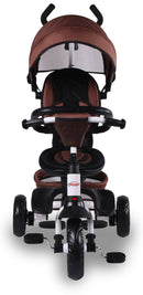 Passeggino Triciclo Pieghevole con Sedile Girevole 360° Kid Smile Elite Marrone