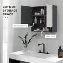 Specchio Armadietto da Bagno Pensile 2 Ante 55x17x55 cm in Legno Grigio