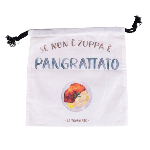 Sacchetto Pangrattato 25x25 cm in Cotone VdE Tivoli 1996 Le Travisate Bianco sconto
