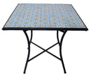 Tavolo da Giardino Quadrato in Ferro Top Mosaico Soriani Amalfi