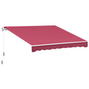 Tenda da Sole Avvolgibile a Parete 3x2.5m in Poliestere Rosso Bordeaux 