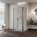 Box Doccia 3 Lati 2 Ante Saloon in Cristallo Trasparente 6mm H195 Bonussi Marty Varie Misure