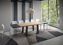 Tavolo Allungabile 180/280x90 cm Svalen Rovere Scortecciato Gambe Antracite      