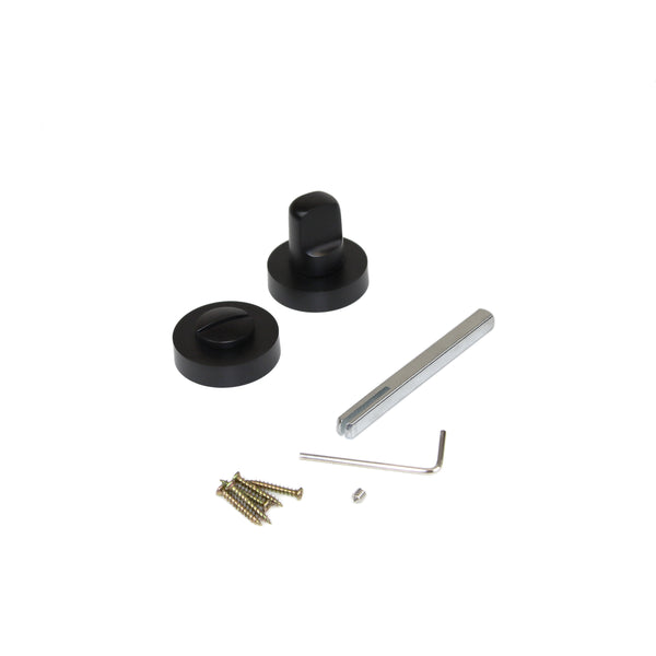 sconto Satz Riegel auf runder Rosette für Innentür 35 mm schwarz Zamak 5 Stück Emuca