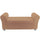Bench Bedside Pouf Container 120x39x55 cm in taubengrauem Stoff mit Samteffekt