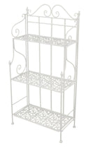 Scaffale per Piante in Metallo 3 Piani 59x29H118cm Jessica Bianco