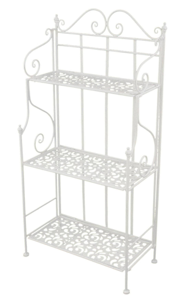 Scaffale per Piante in Metallo 3 Piani 59x29H118cm Jessica Bianco