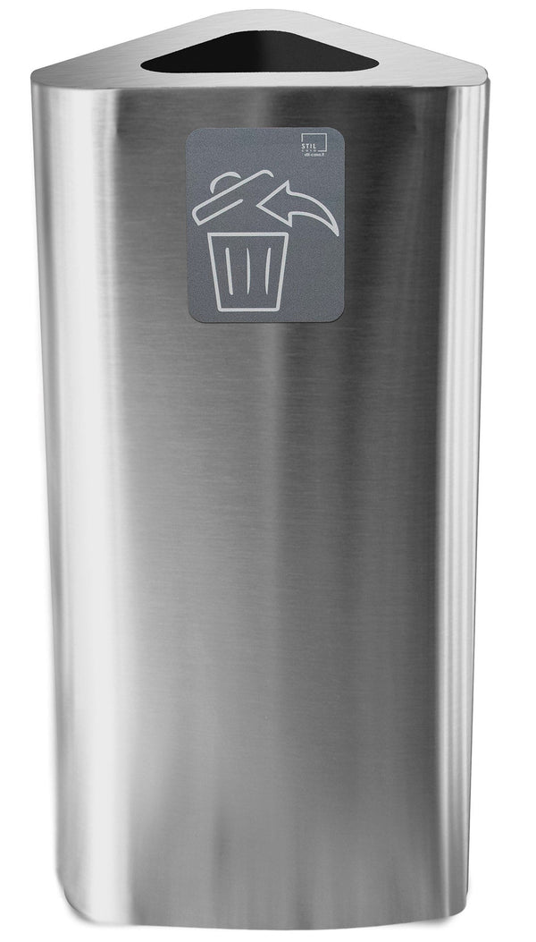 prezzo Pattumiera Per Raccolta Rifiuti 38x38xh80 cm In Acciaio Inox con Pittogramma Magnetico Argento