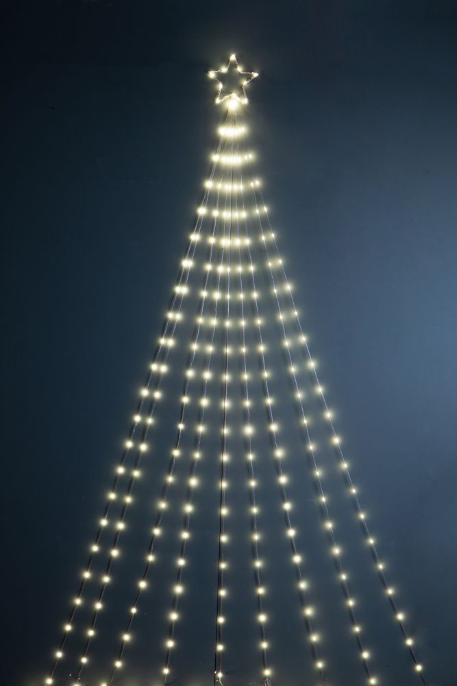 Albero di Natale Composizione Led 360 cm 8 Giochi di Luce da Esterno in Vetro e Plastica