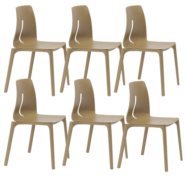 Set 6 Sedie 55x 51x85 cm in Polipropilene Lisbona Camel sconto