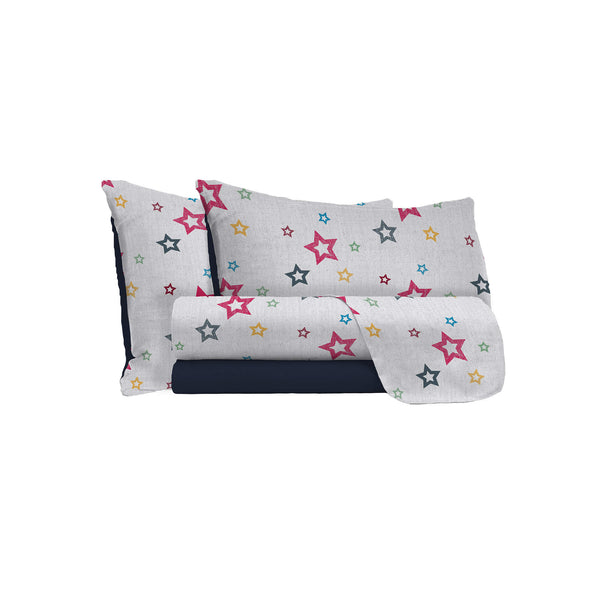 Bettlaken-Set mit Druck oben und unten und Superstar-Kissenbezügen in verschiedenen Größen prezzo