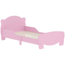 Struttura Letto Singolo per Bambini Orso 143,5x80x55 cm con Sponde Laterali in Legno Rosa 