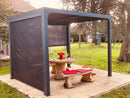 Pergola da Giardino 2,4x3x2,35 m in Alluminio con Tende Laterali Grigio Antracite