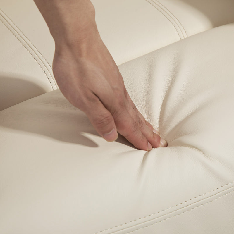 Poltrona Alzapersona Reclinabile a 160° con Poggiapiedi e Telecomando 76x90x105 cm Crema  