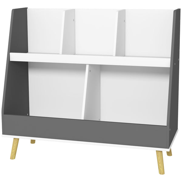 Mobile Portagiochi per Bambini a 2 Livelli con 5 Scomparti 80x34x79 cm in Legno Grigio acquista