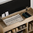 Scarpiera Salvaspazio Imbottita con Spazio a Scomparsa 80x30x45 cm in Legno e Pelle PU Colore Legno  