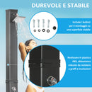 Doccia Solare 19x20x217 cm Contenitore da 40L Temperatura fino a 60°C con Rubinetto Inferiore Nero 