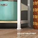 Mobile Cucina 4 Ripiani 90x40x84,5 cm in Legno e Acciaio Quercia e Bianco