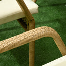 Set Tavolo e 6 Sedie da Giardino in in Rattan Sabbia e Beige