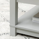 Tavolino da Caffè 80x80x42,5 cm con Ripiano in Truciolato  Grigio e Legno