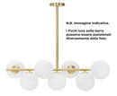 Glamy Chandelier 7 Lights 81x30x74 cm E14 in Eisen und Gold und Weißglas
