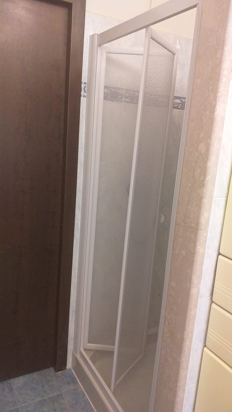 Duschtür 1 Schiebe-Falttür aus Acryl H185 cm Dorini Weiß Verschiedene Größen