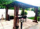 Gartenpavillon mit Moskitonetz 3,6 x 3 m, braunes Polycarbonatdach