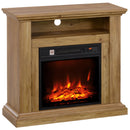 Camino Elettrico da Pavimento 1800W Effetto Fiamma 3D 81,5x30x76,2 cm Marrone 