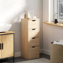 Mobile Bagno Salvaspazio con 4 Cassetti in Stile Nordico 29x29x83 cm in Truciolare Color Legno 