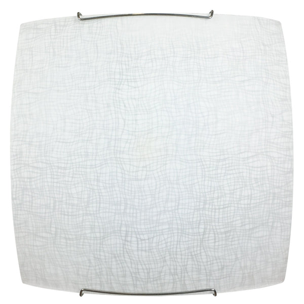 acquista Deckenleuchte 1xE27 Haken Chrom Glasplatte Siebdruck Weiß E-Energy Rebecca