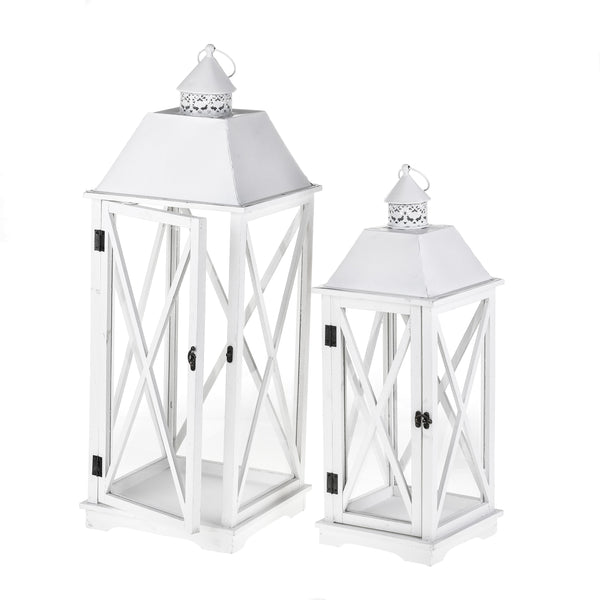 Set 2 Lanterna in Legno H 80 cm sconto