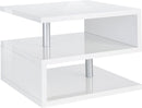 Tavolino a S con Ripiani a Giorno 55x41,5x55 cm Zeta Bianco Lucido  