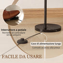 Lampada da Terra ad Arco 90x26x180 cm con Interruttore a Pedale in Metallo e Marmo Nero e Grigio Fumo      