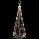 Albero Natale Luminoso 340 cm Bianco Caldo 991 LED Decorazione Metallo Esterno