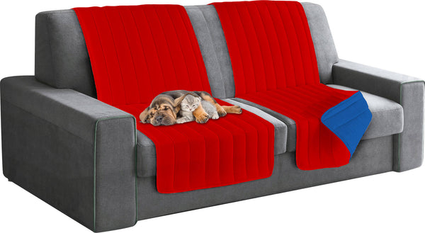 Doubleface gesteppter Sofabezug 60x190cm Rot/Royal acquista