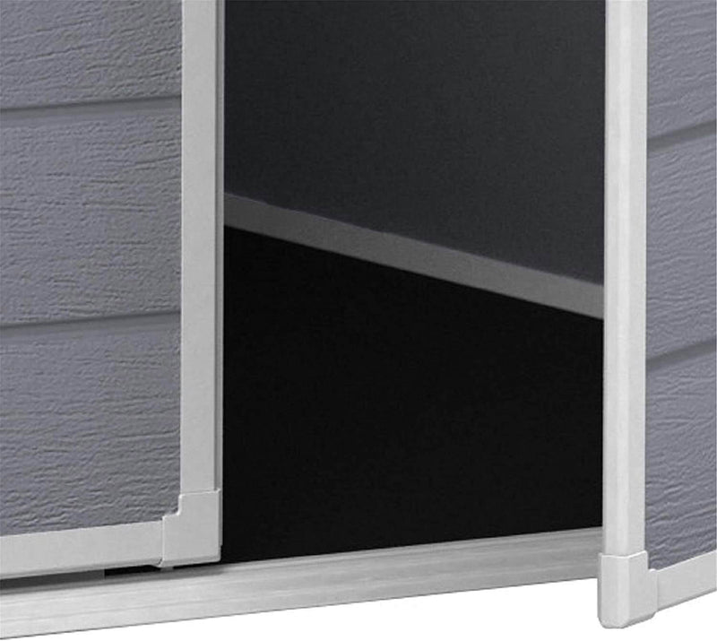 Casetta da Giardino Porta Attrezzi 183,5x185x200 cmin Resina Effetto Legno Keter Manor Pent 6x6 Grigia