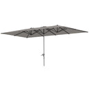 Ombrellone Doppio da Giardino 451x264x264 cm 12 Stecche con Apertura a Manovella Grigio 