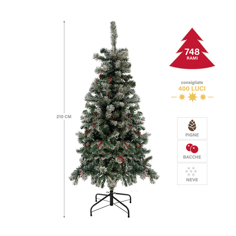 Albero di Natale Artificiale H180 cm 500 Rami Sestriere Verde