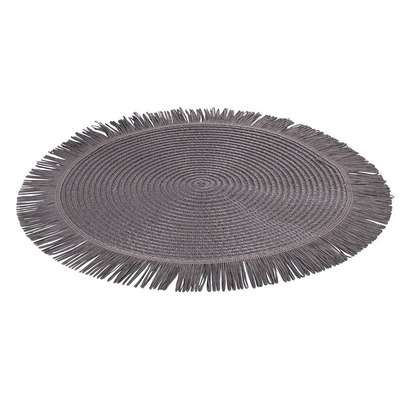 Set 4 Tovagliette con Frange Ø38x0,3 cm  in Carta effetto Juta VdE Tivoli 1996 Shades of Stones