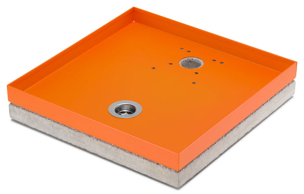 sconto Base Portaciottolo per Fontane 40x40x8 cm in Metallo con Base in Cemento Belfer 42/BSE/10 Arancione