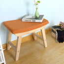 Sgabello in Tessuto e Legno di Pino 48x33x42 cm Fumer James Arancione