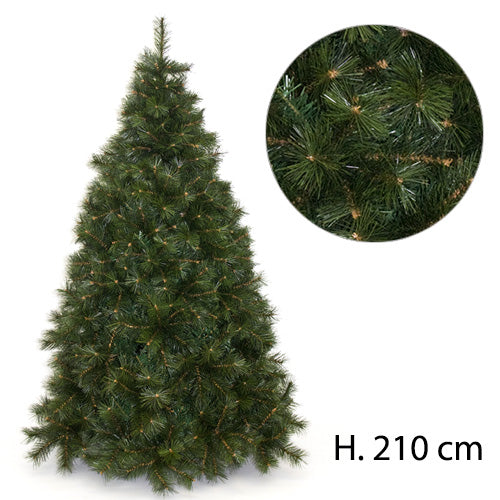 Albero di Natale Artificiale Alaska Verde Ignifugo 1506 Rami Altezza 210Cm