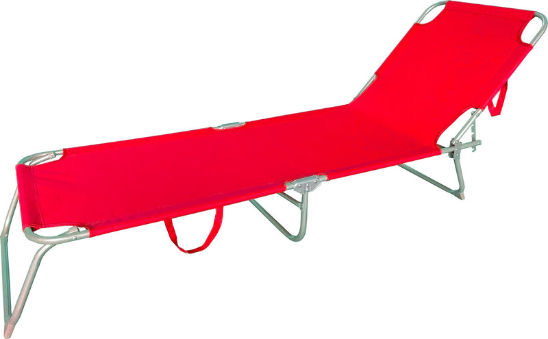 Set 2 Lettini Prendisole da Giardino Pieghevoli in Acciaio e Tessuto Oxford  Rosso