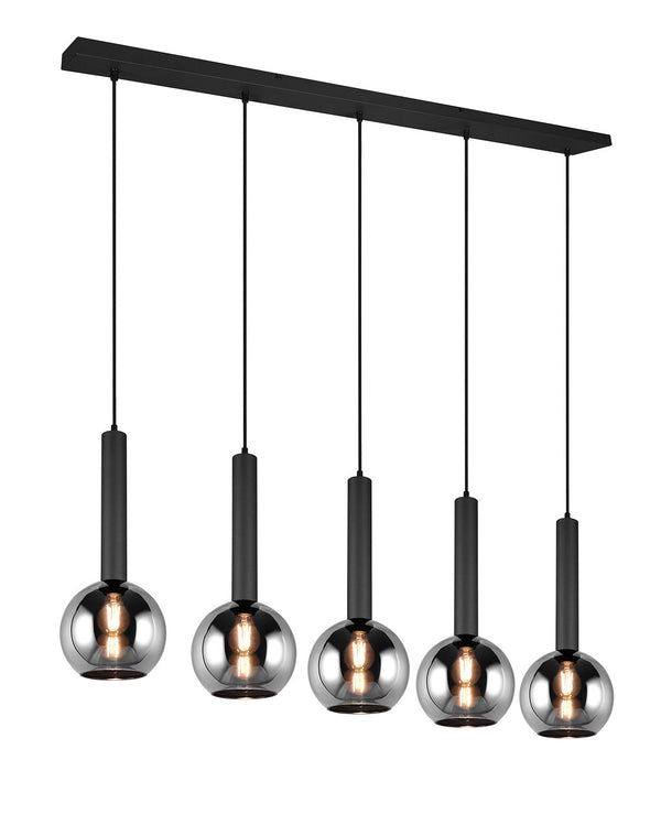 sconto Lampada a Sospensione da Interno Attacco E27 in Metallo Nero Opaco